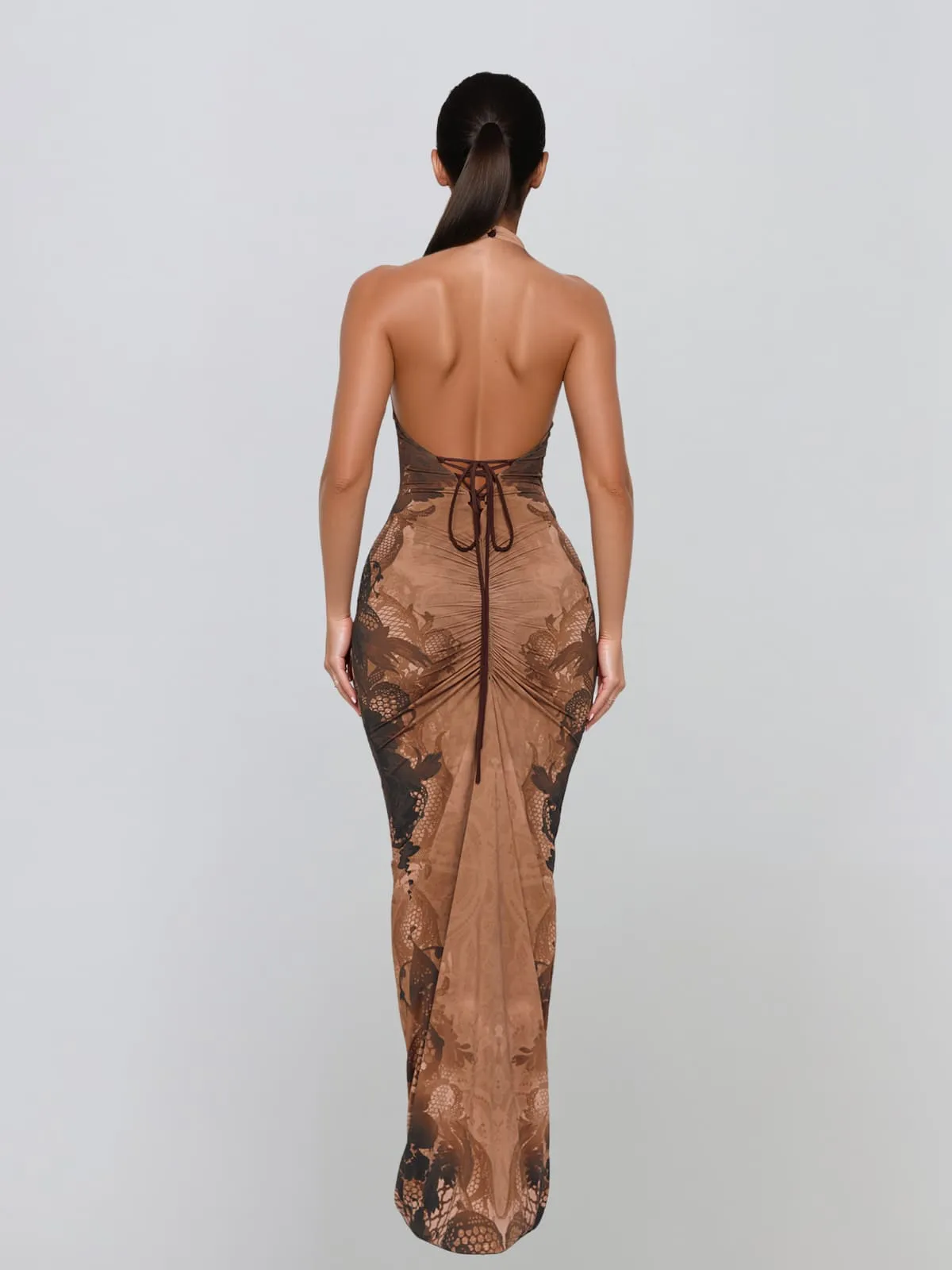 Zyndral Backless Floral Maxi Dress sold by Mew Mews product image thumbnail 4