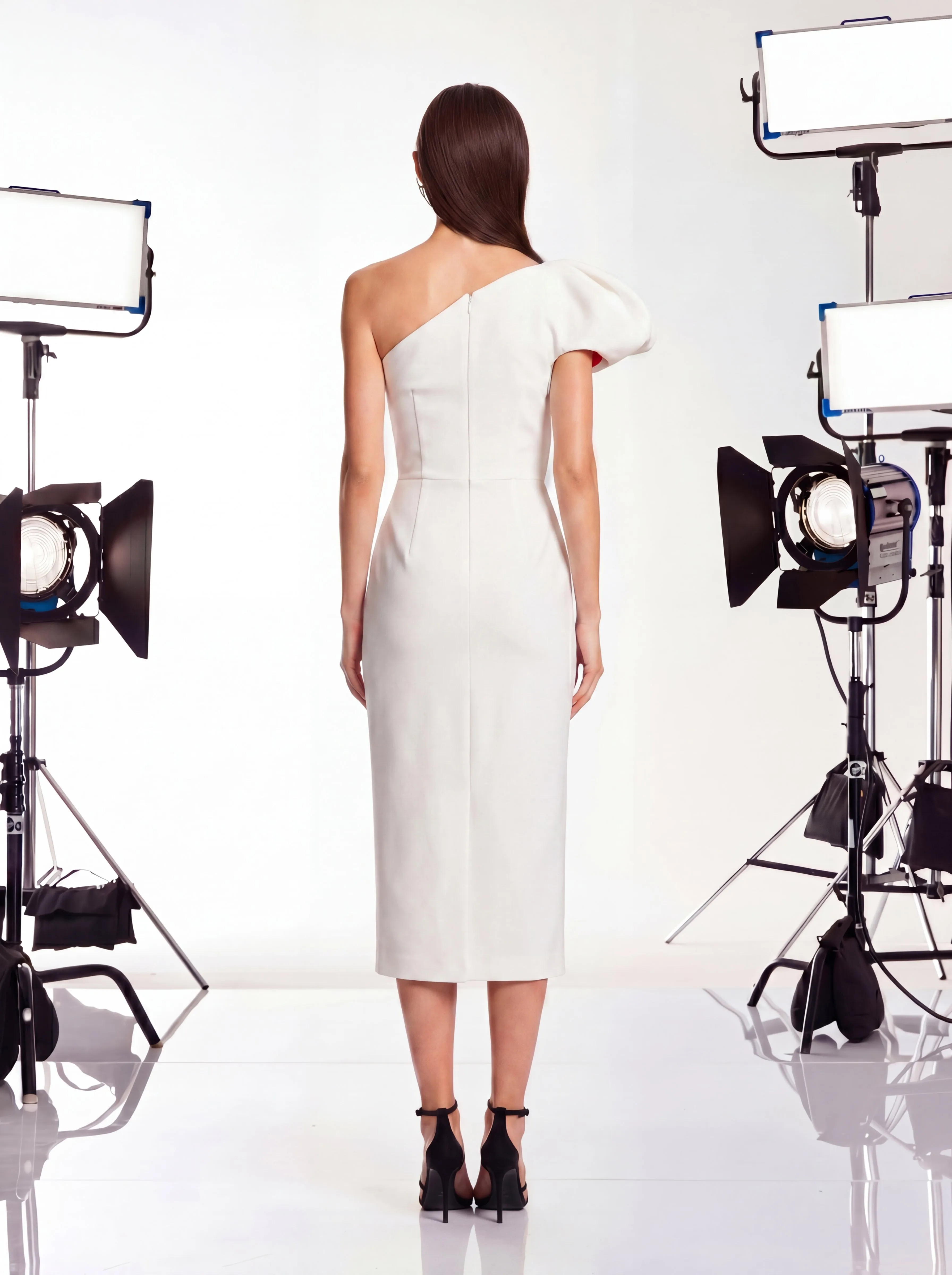 Drynex One Shoulder Midi Dress In White sold by Mew Mews product image thumbnail 3