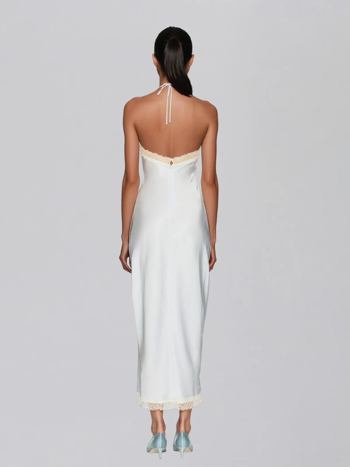 Ryndral Halterneck Lace Ruched Maxi Dress sold by Mew Mews product image thumbnail 2