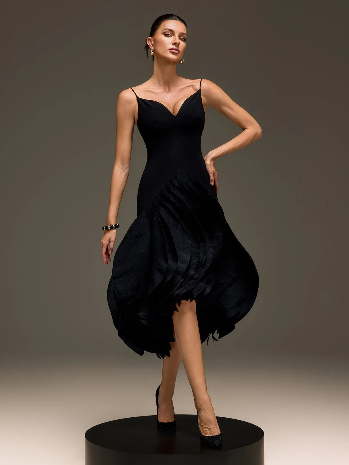 Mordai Spaghetti Petal Maxi Dress sold by Mew Mews product image thumbnail 3