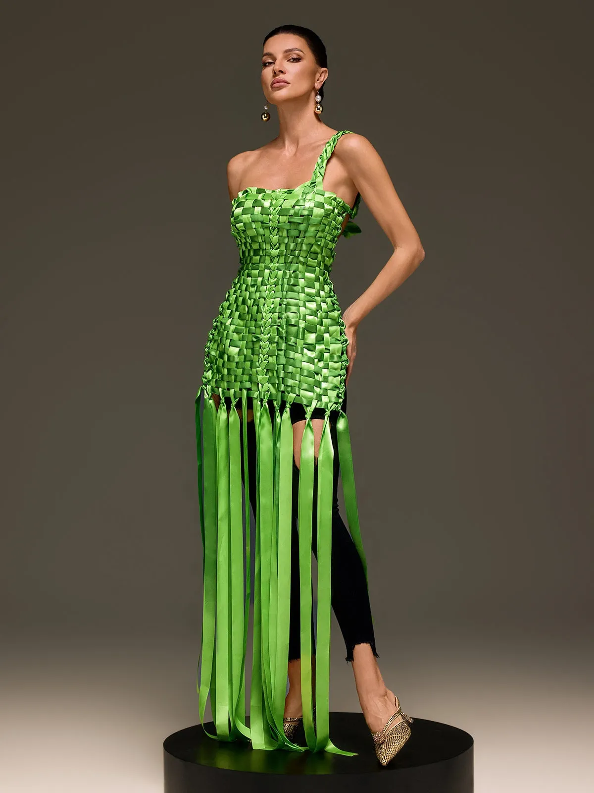 Domna Halterneck Woven Maxi Dress In Green sold by Mew Mews product image thumbnail 5