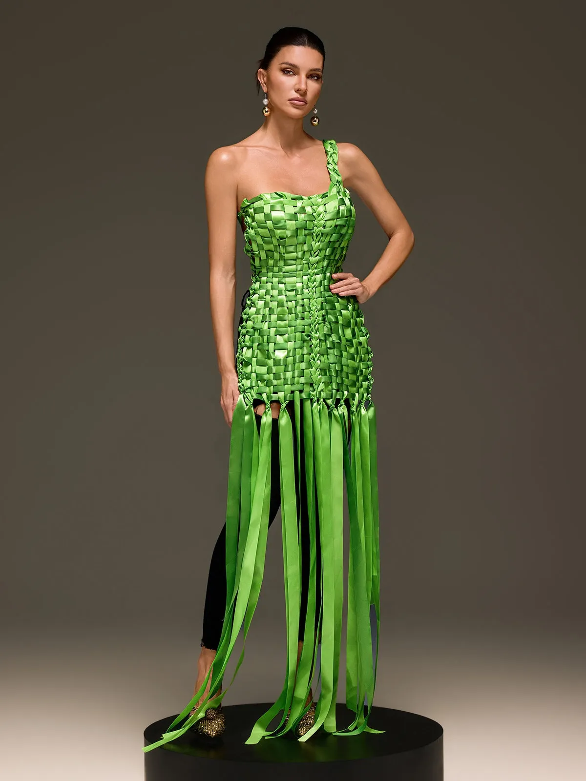 Domna Halterneck Woven Maxi Dress In Green sold by Mew Mews product image thumbnail 2