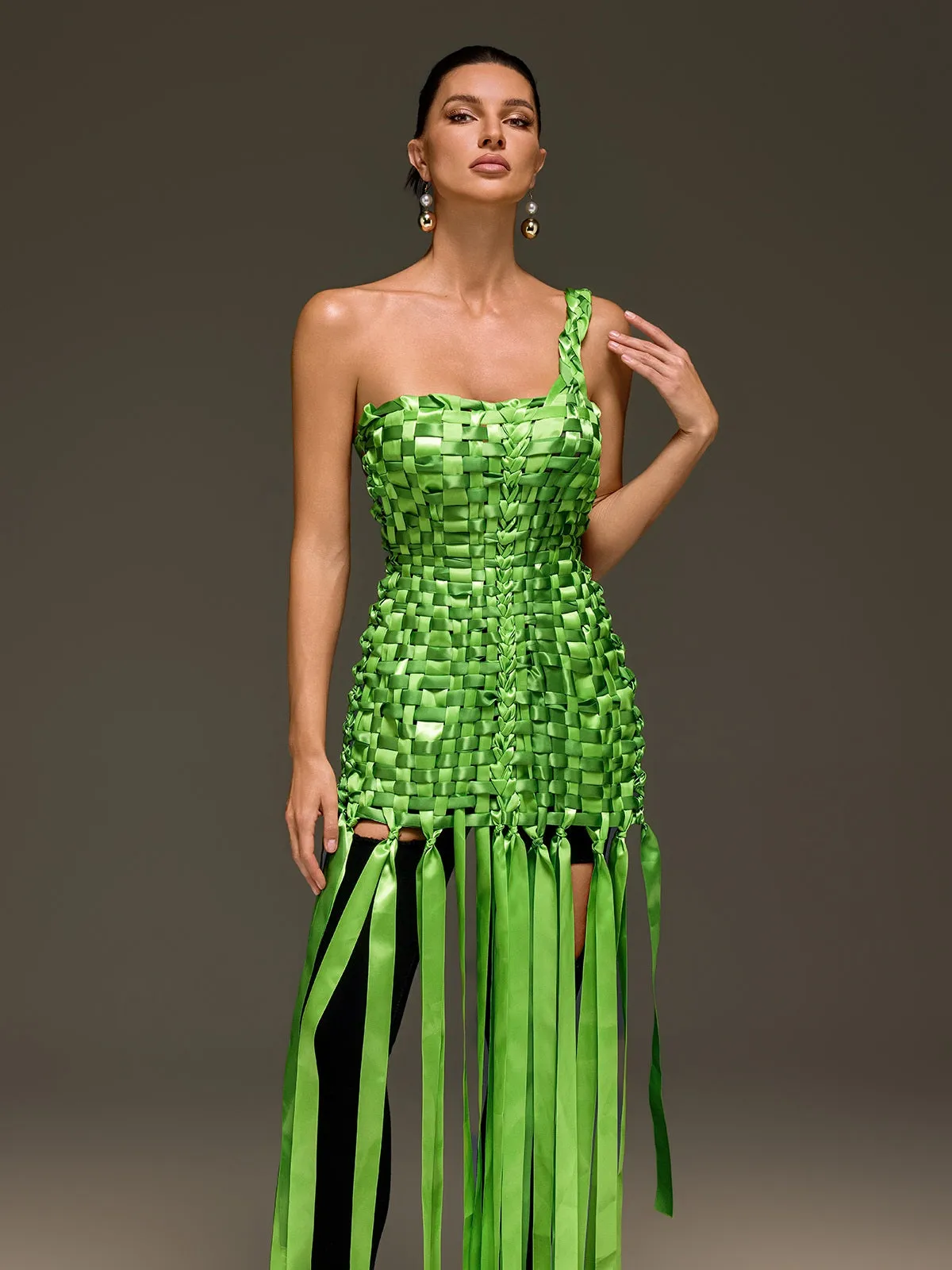 Domna Halterneck Woven Maxi Dress In Green sold by Mew Mews product image thumbnail 3