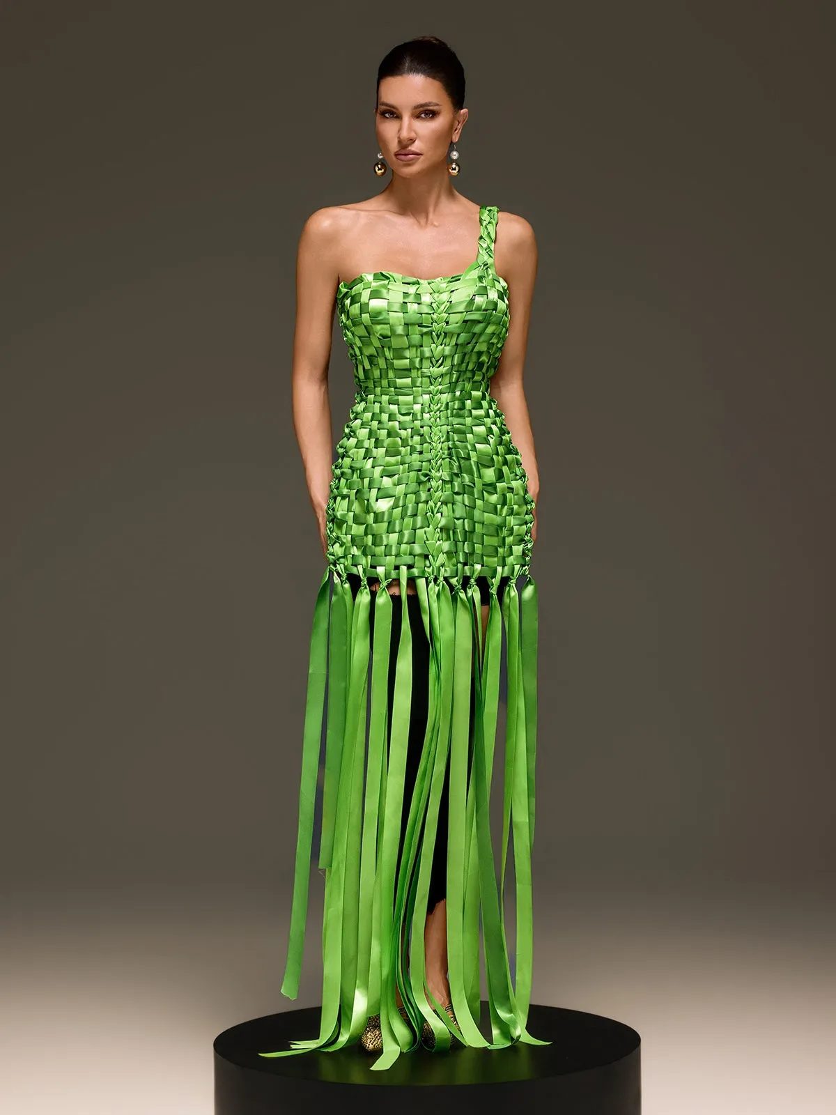 Domna Halterneck Woven Maxi Dress In Green sold by Mew Mews