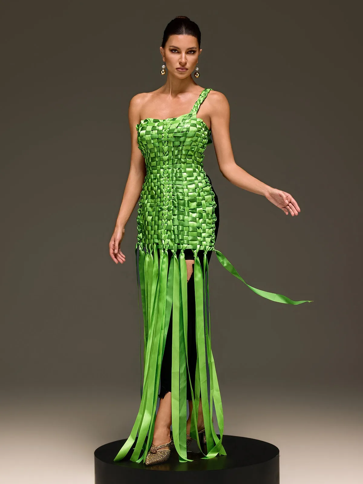 Domna Halterneck Woven Maxi Dress In Green sold by Mew Mews product image thumbnail 4