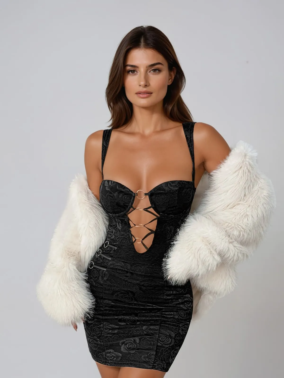 Ravendric Cutout Floral Mini Dress sold by Mew Mews product image thumbnail 3