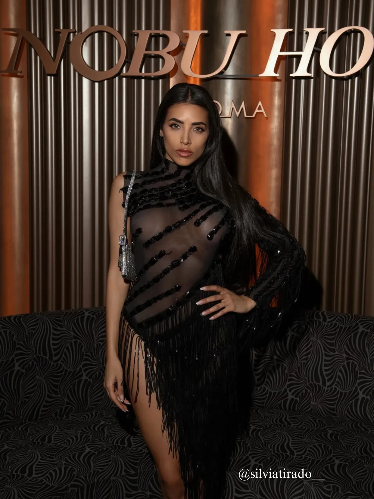 Dagfinn One Shoulder Fringe Sequin Bodysuit sold by Mew Mews product image thumbnail 5