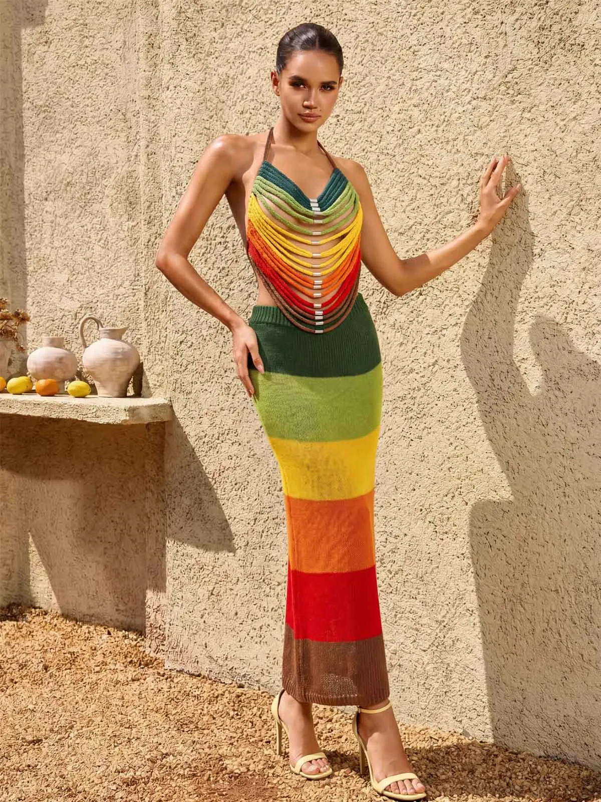 Drovareth Halterneck Knit Skirt Set sold by Mew Mews