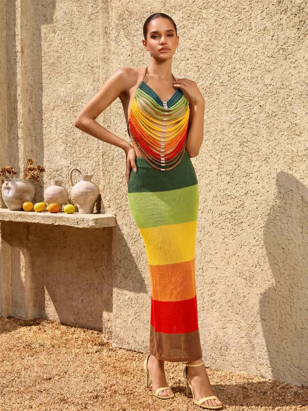 Drovareth Halterneck Knit Skirt Set sold by Mew Mews product image thumbnail 2