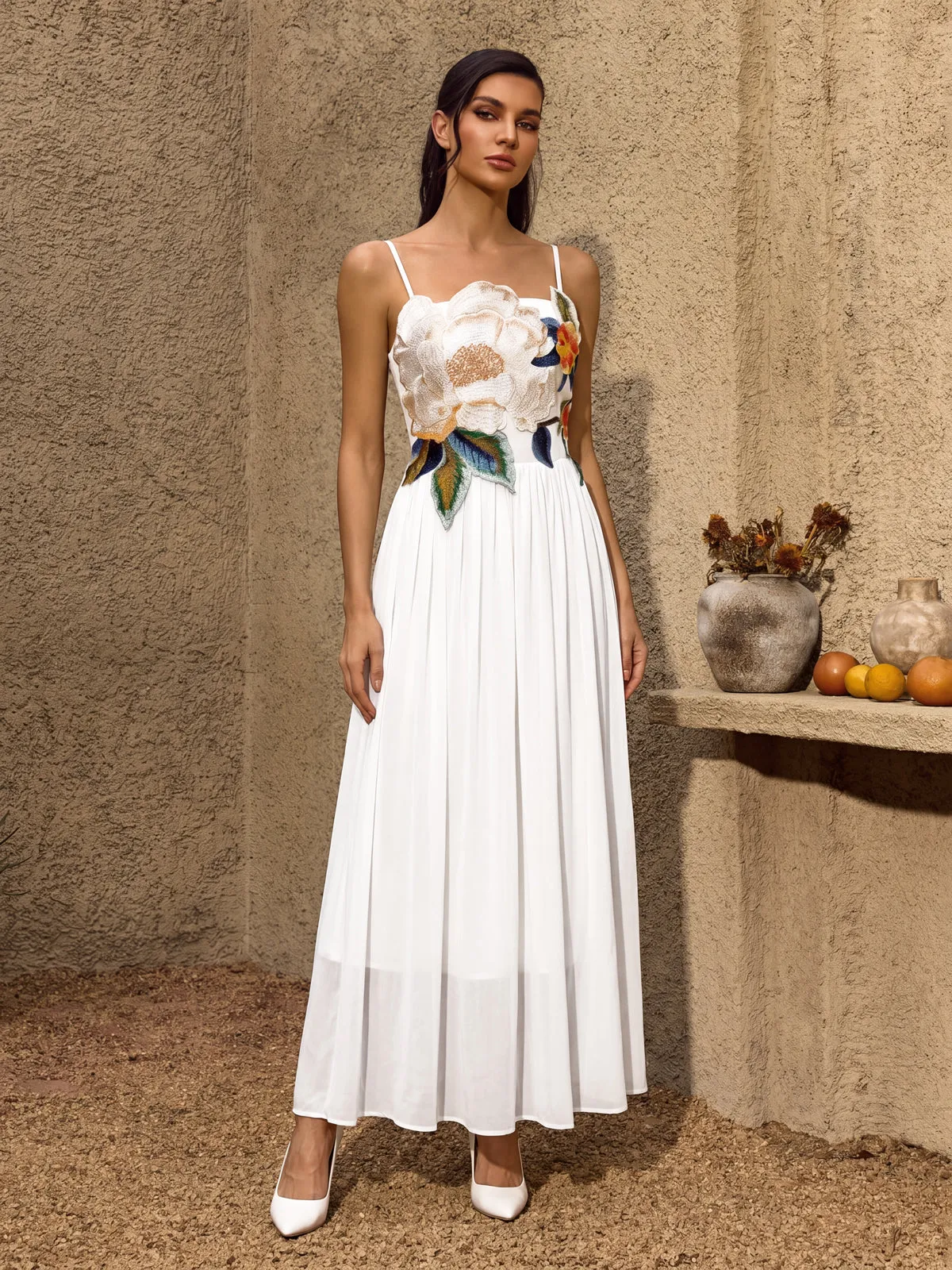 Noryxel Spaghetti Flower Maxi Dress sold by Mew Mews product image thumbnail 3