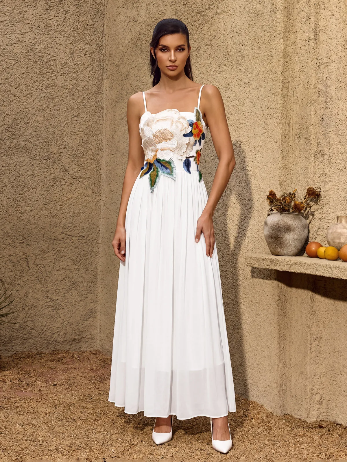 Noryxel Spaghetti Flower Maxi Dress sold by Mew Mews product image thumbnail 2