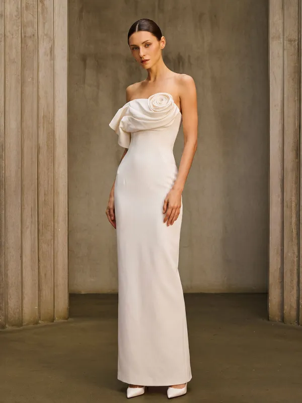 Epona Strapless Flower Maxi Dress made by Mew Mews