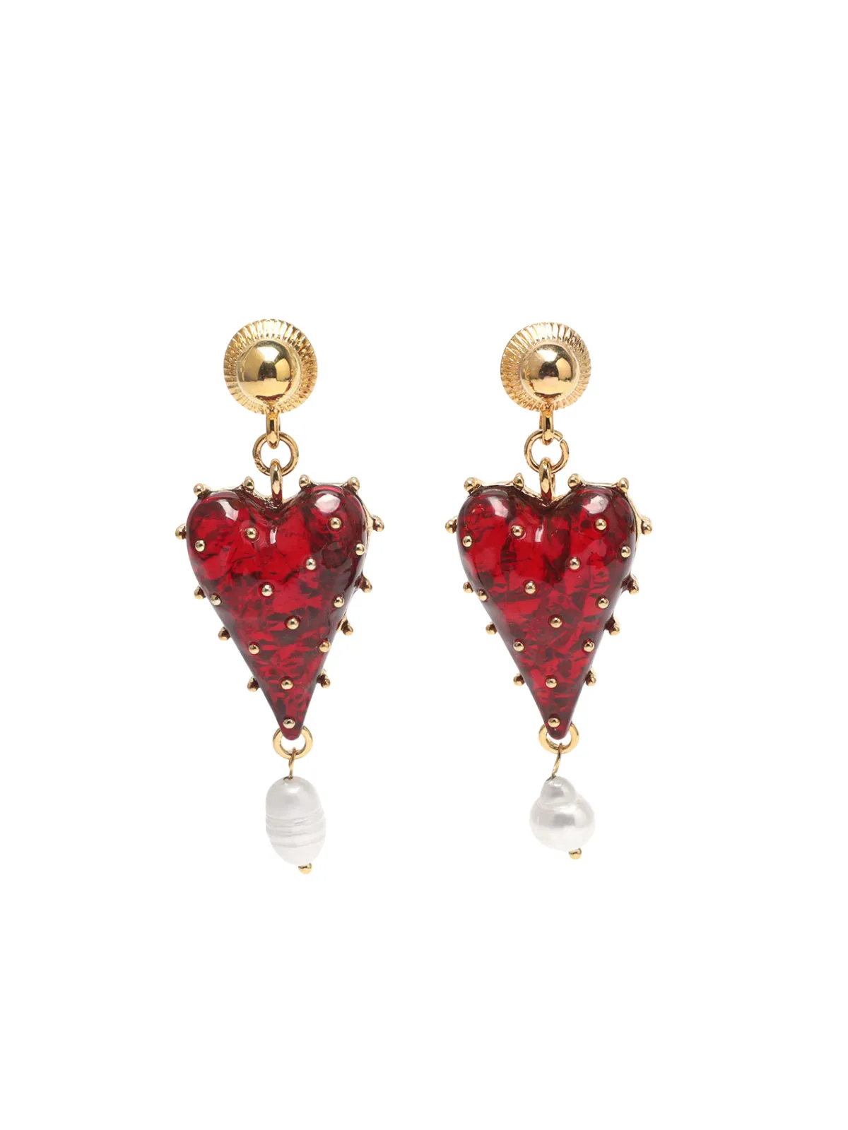 Edric Heart Pearl Earrings sold by Mew Mews