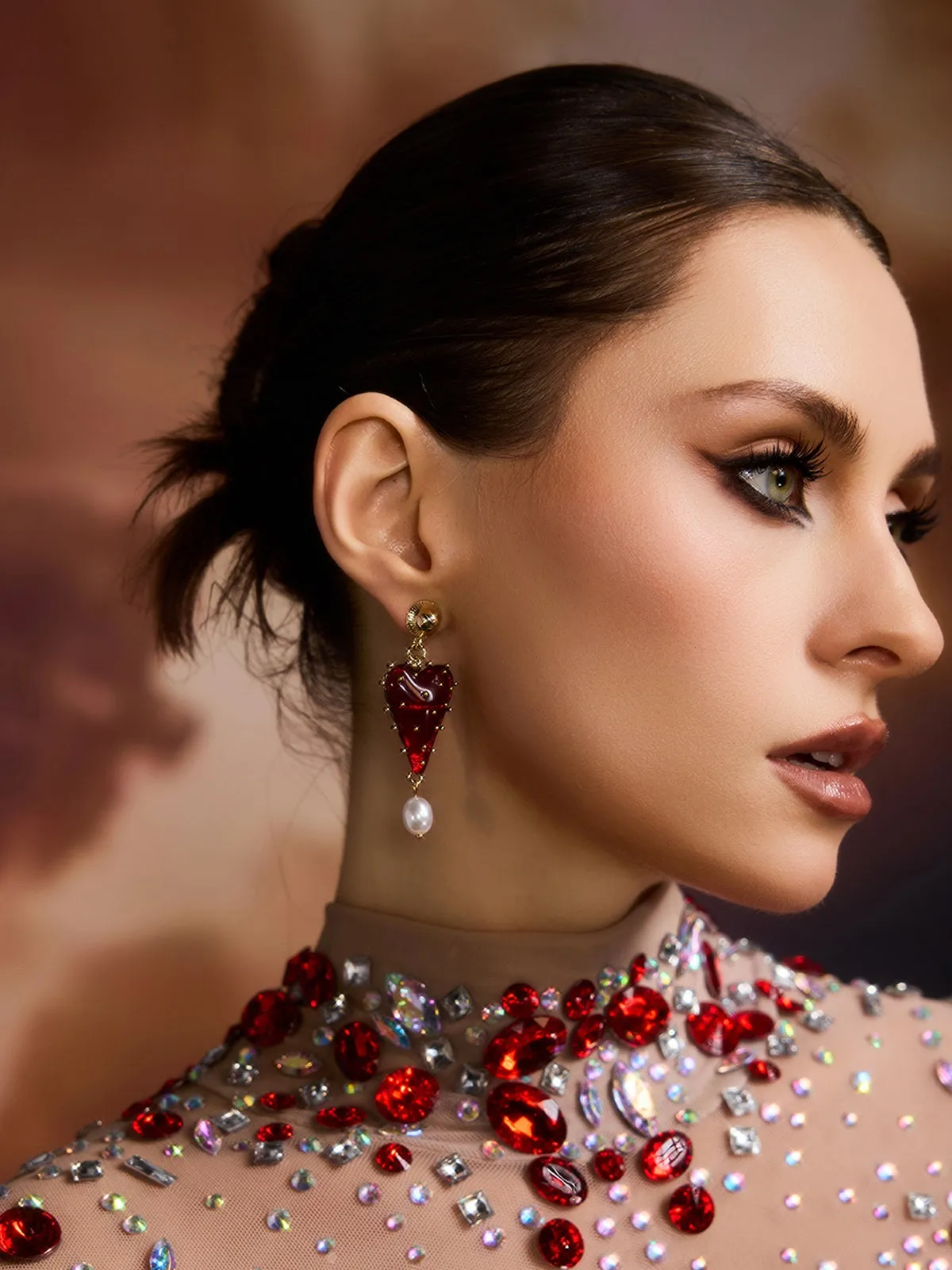 Edric Heart Pearl Earrings sold by Mew Mews product image thumbnail 2