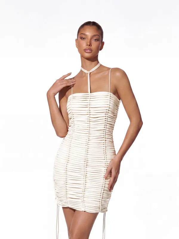 Aevandor Halterneck Mini Dress made by Mew Mews