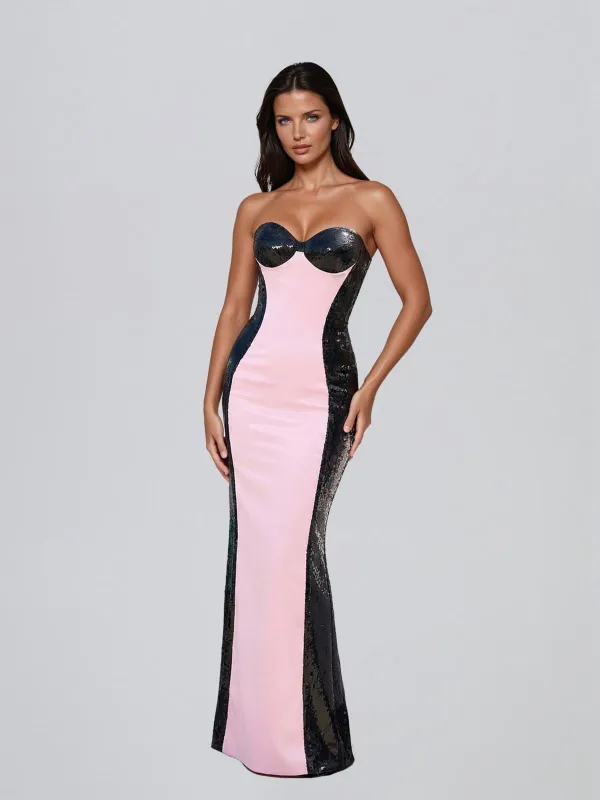 Corvelion Strapless Sequin Maxi Dress made by Mew Mews