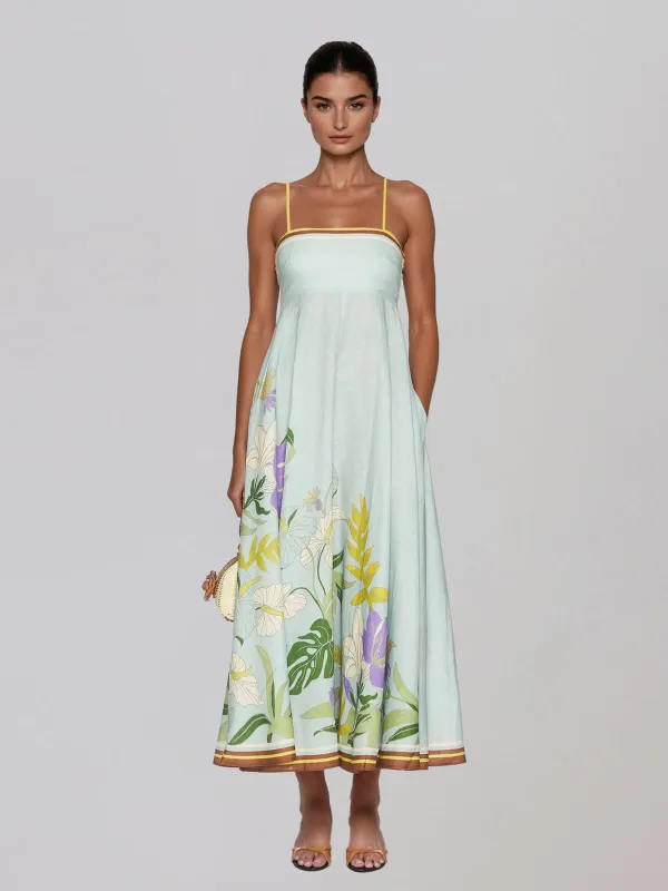Orlaveric Spaghetti Floral Midi Dress made by Mew Mews