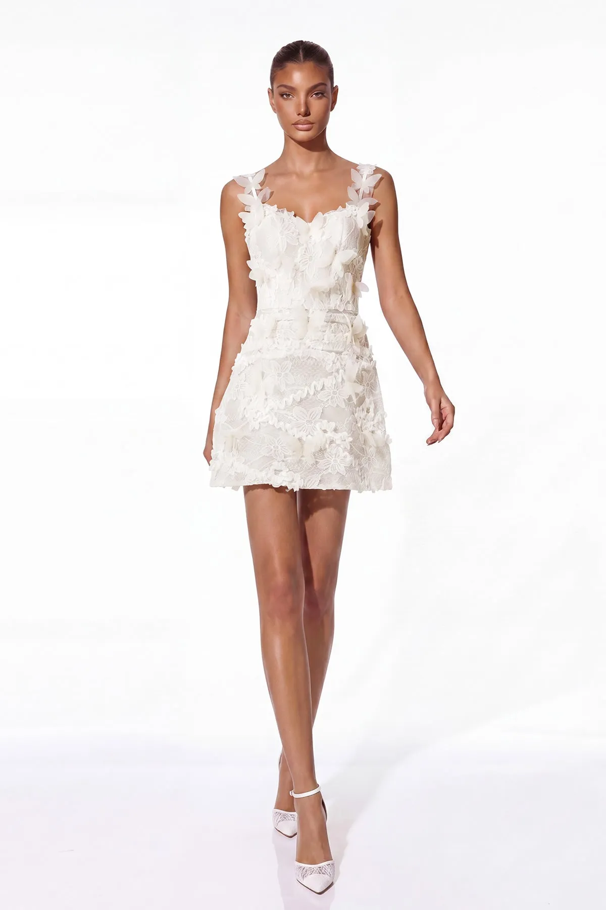 Uraveth Lace Floral Butterfly Mini Dress sold by Mew Mews product image thumbnail 2