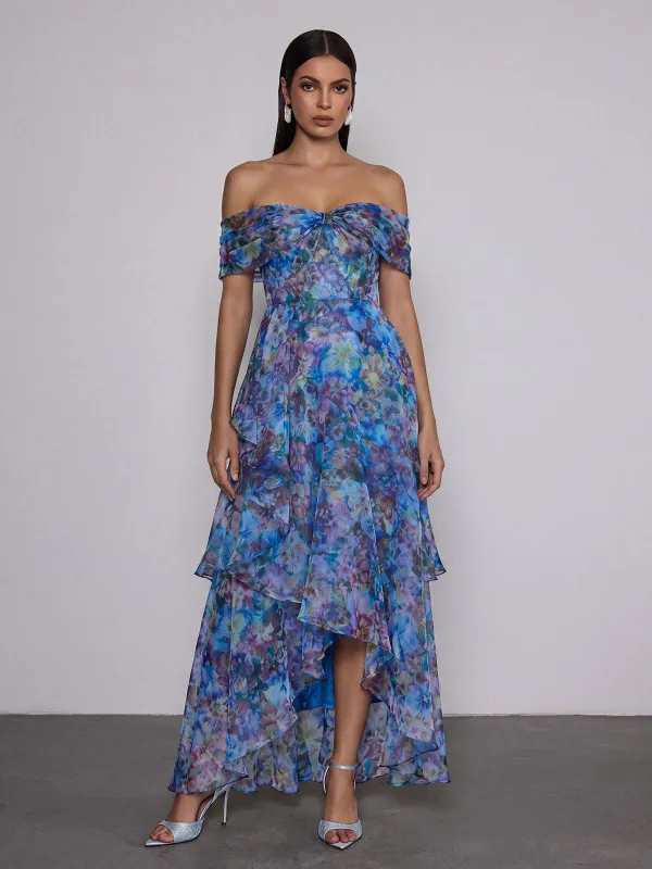 Tyvandel Off Shoulder Floral Maxi Dress made by Mew Mews