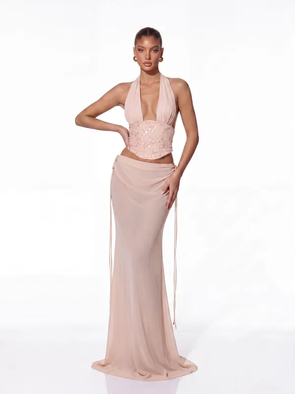 Iverik Halterneck Sequin Skirt Set made by Mew Mews