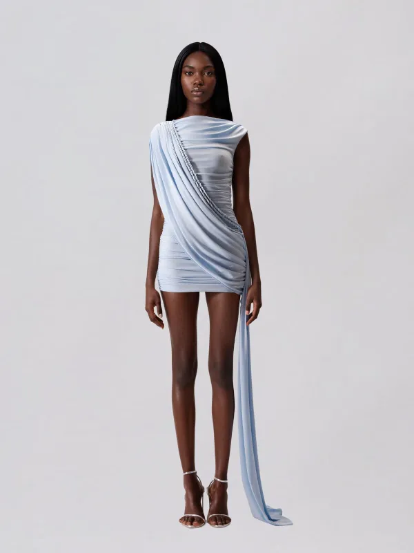 Lendor Sleeveless Draped Mini Dress made by Mew Mews