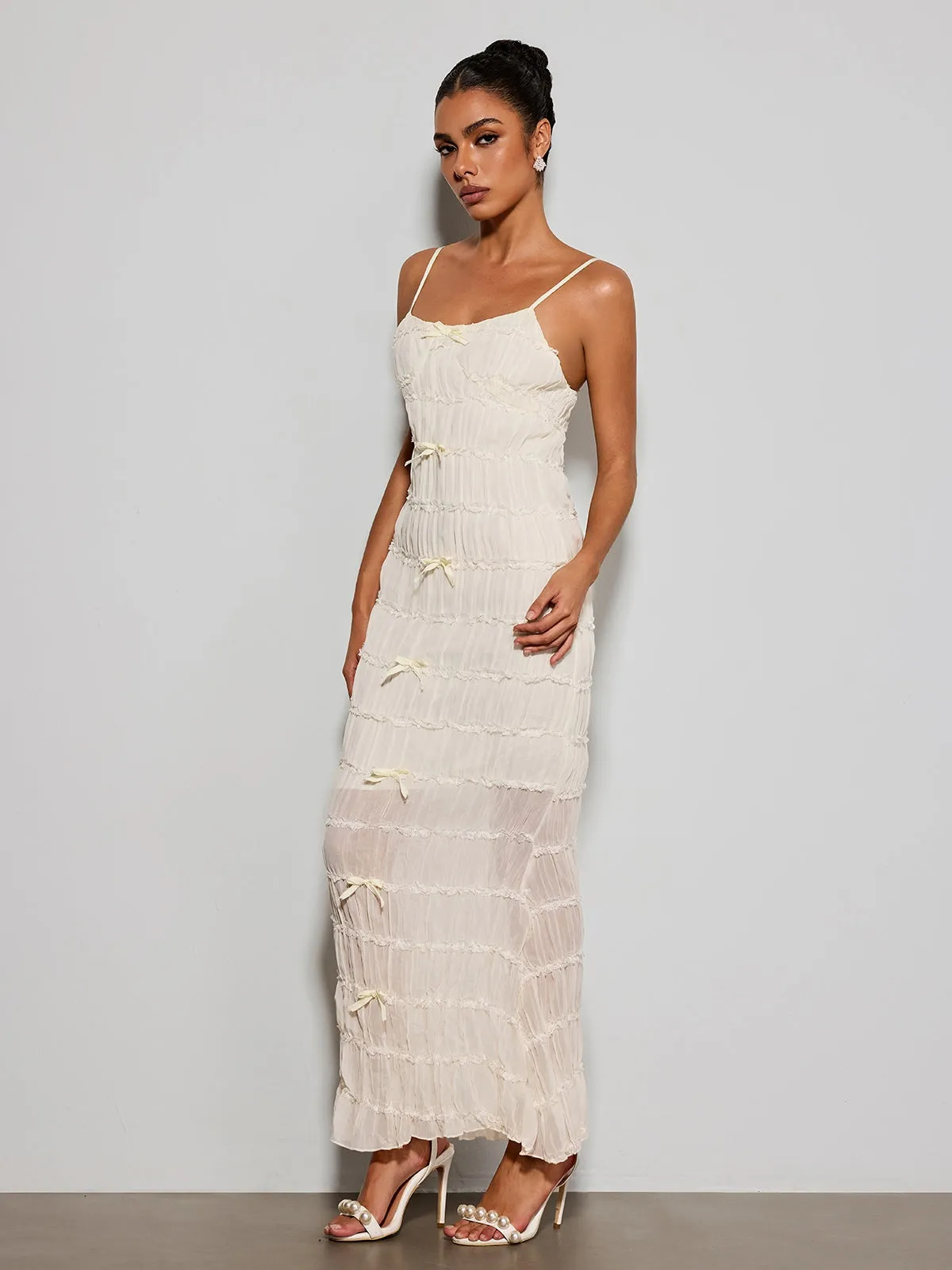 Caelveth Spaghetti Ruched Maxi Dress sold by Mew Mews product image thumbnail 3