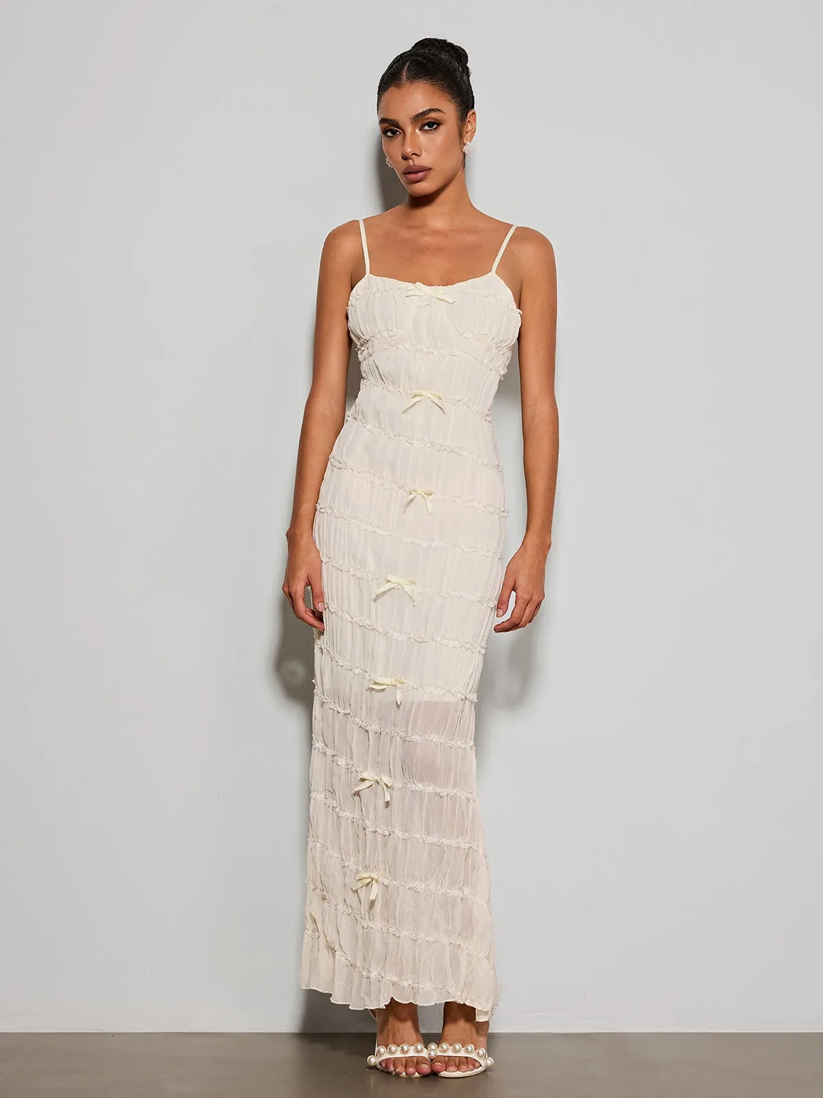 Caelveth Spaghetti Ruched Maxi Dress sold by Mew Mews