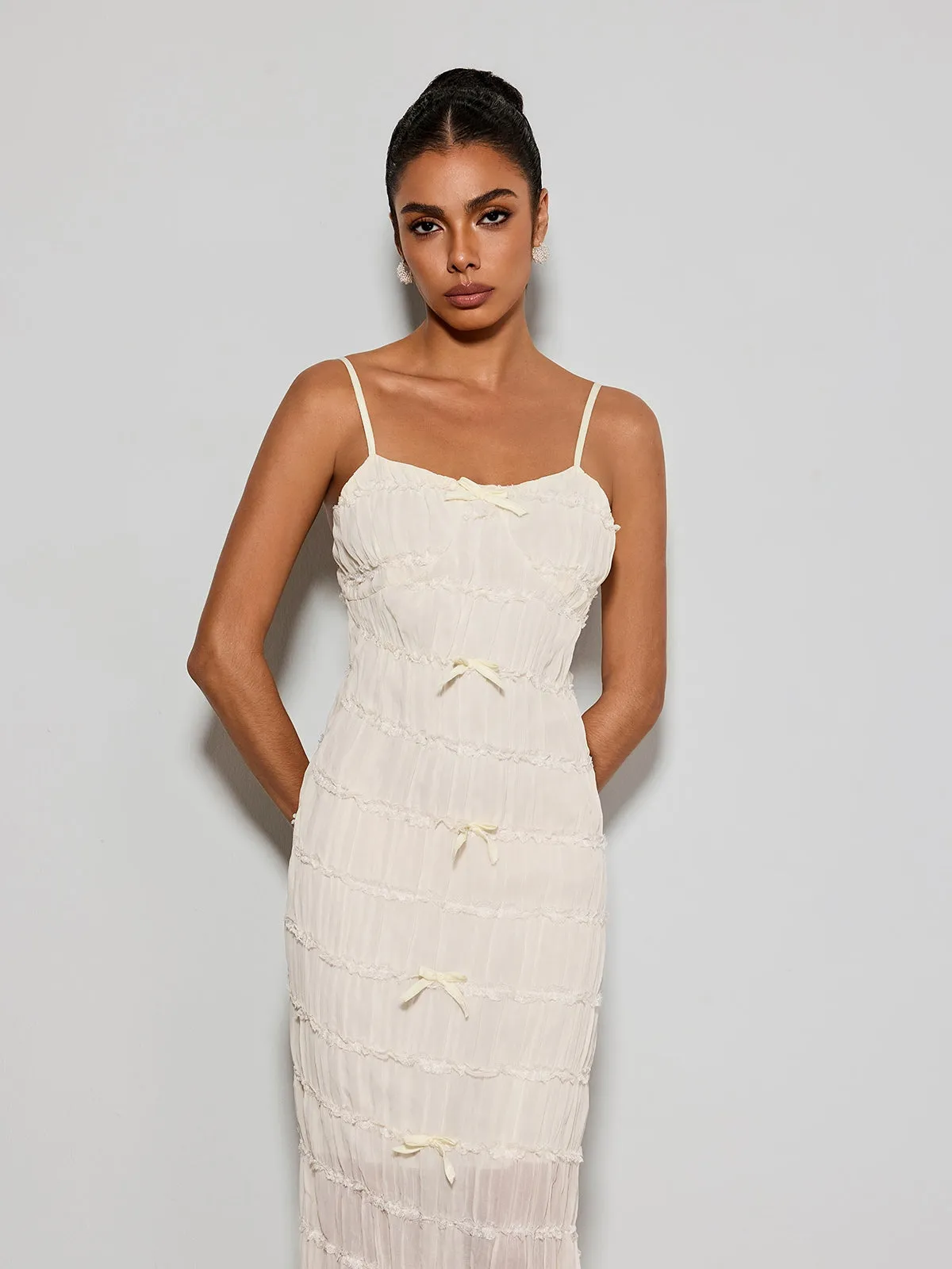Caelveth Spaghetti Ruched Maxi Dress sold by Mew Mews product image thumbnail 5