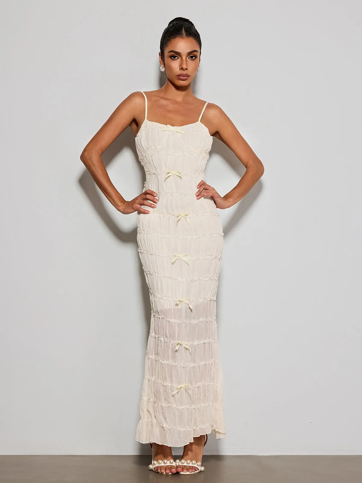 Caelveth Spaghetti Ruched Maxi Dress sold by Mew Mews product image thumbnail 2