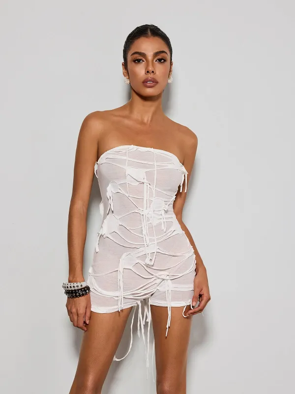 Faelvorn Strapless Fringe Romper made by Mew Mews