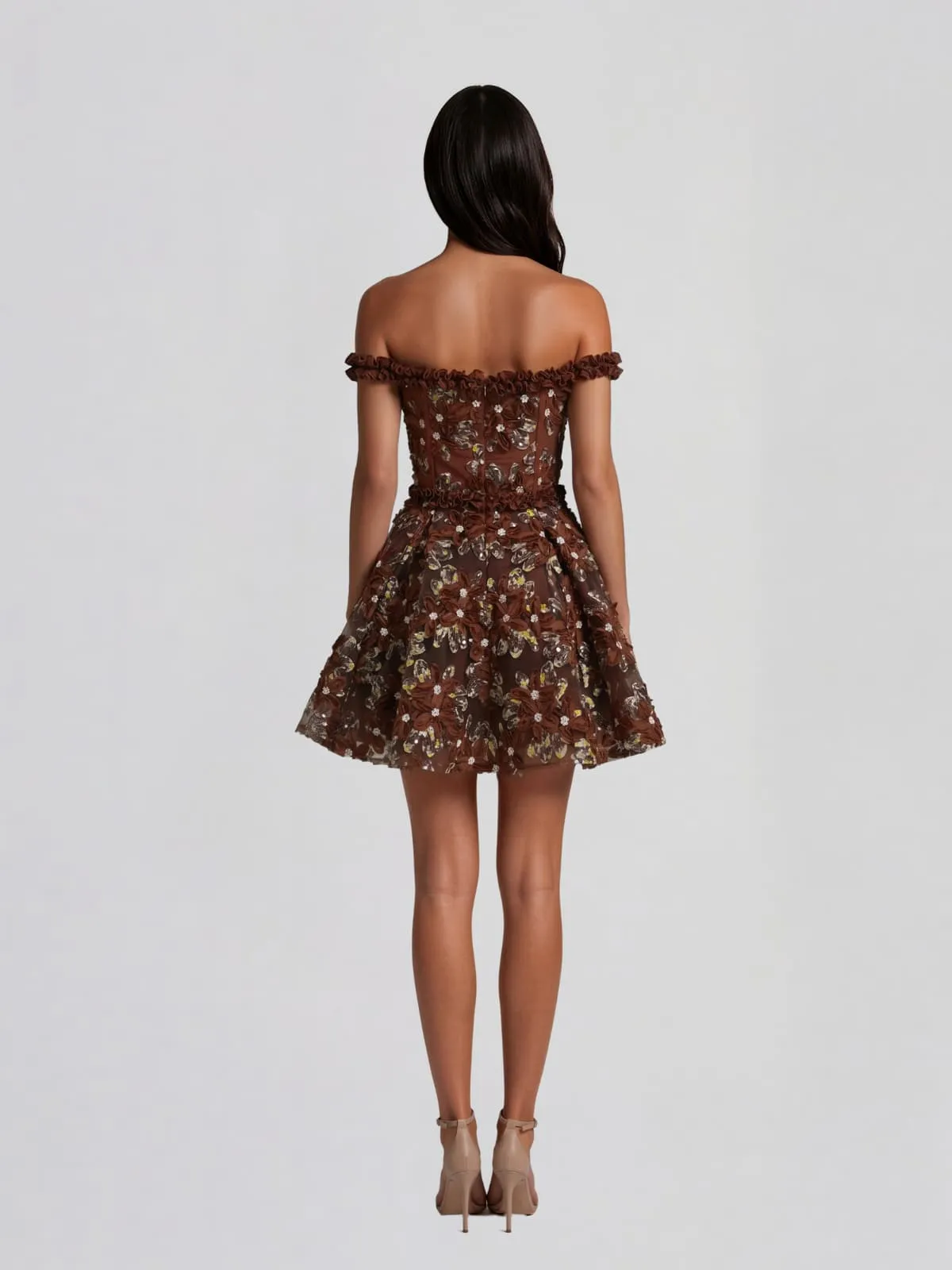 Jyvric Off Shoulder Flower Mini Dress sold by Mew Mews product image thumbnail 5