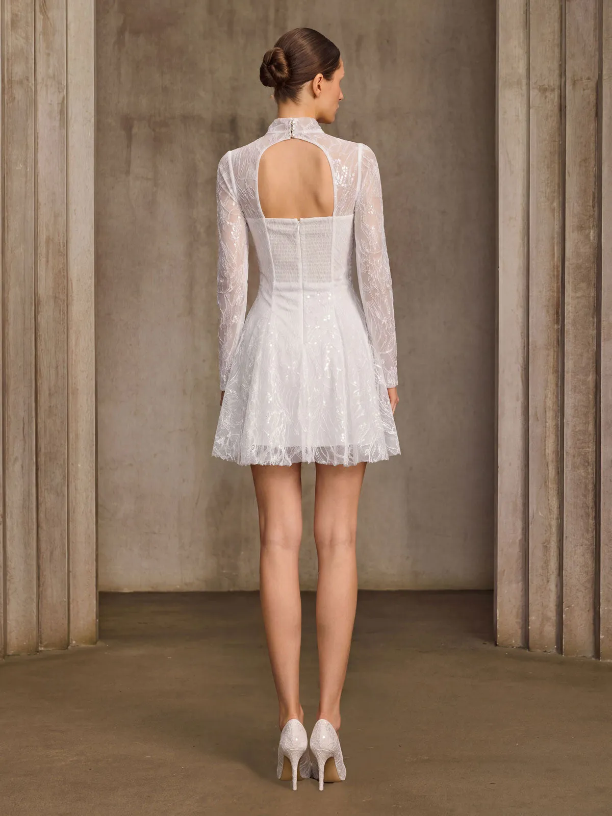 Weyloran Long Sleeve Lace Mini Dress sold by Mew Mews product image thumbnail 3