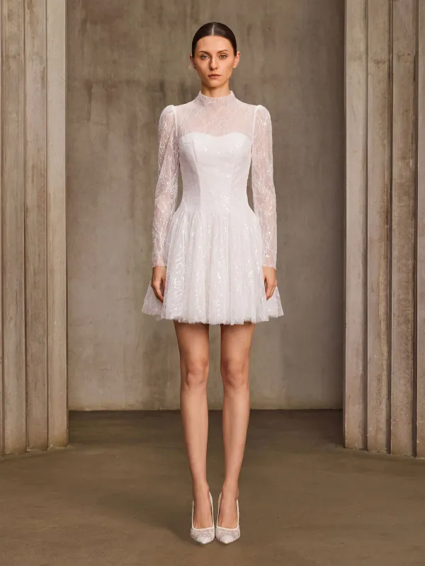 Weyloran Long Sleeve Lace Mini Dress made by Mew Mews