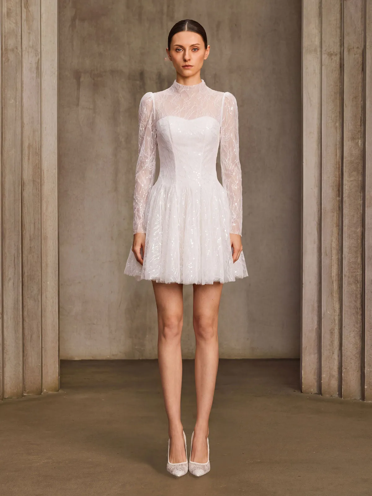 Weyloran Long Sleeve Lace Mini Dress sold by Mew Mews
