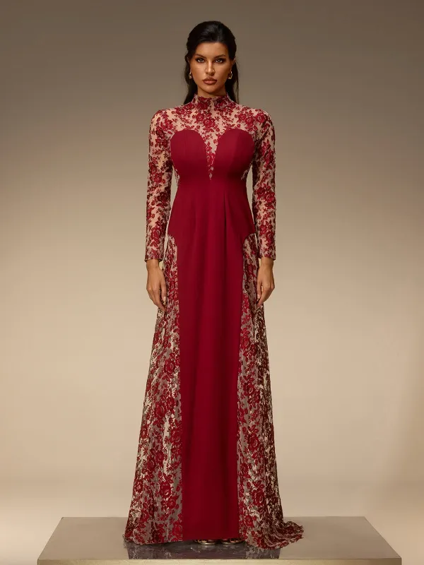 Zarelo Mesh Floral Maxi Dress made by Mew Mews