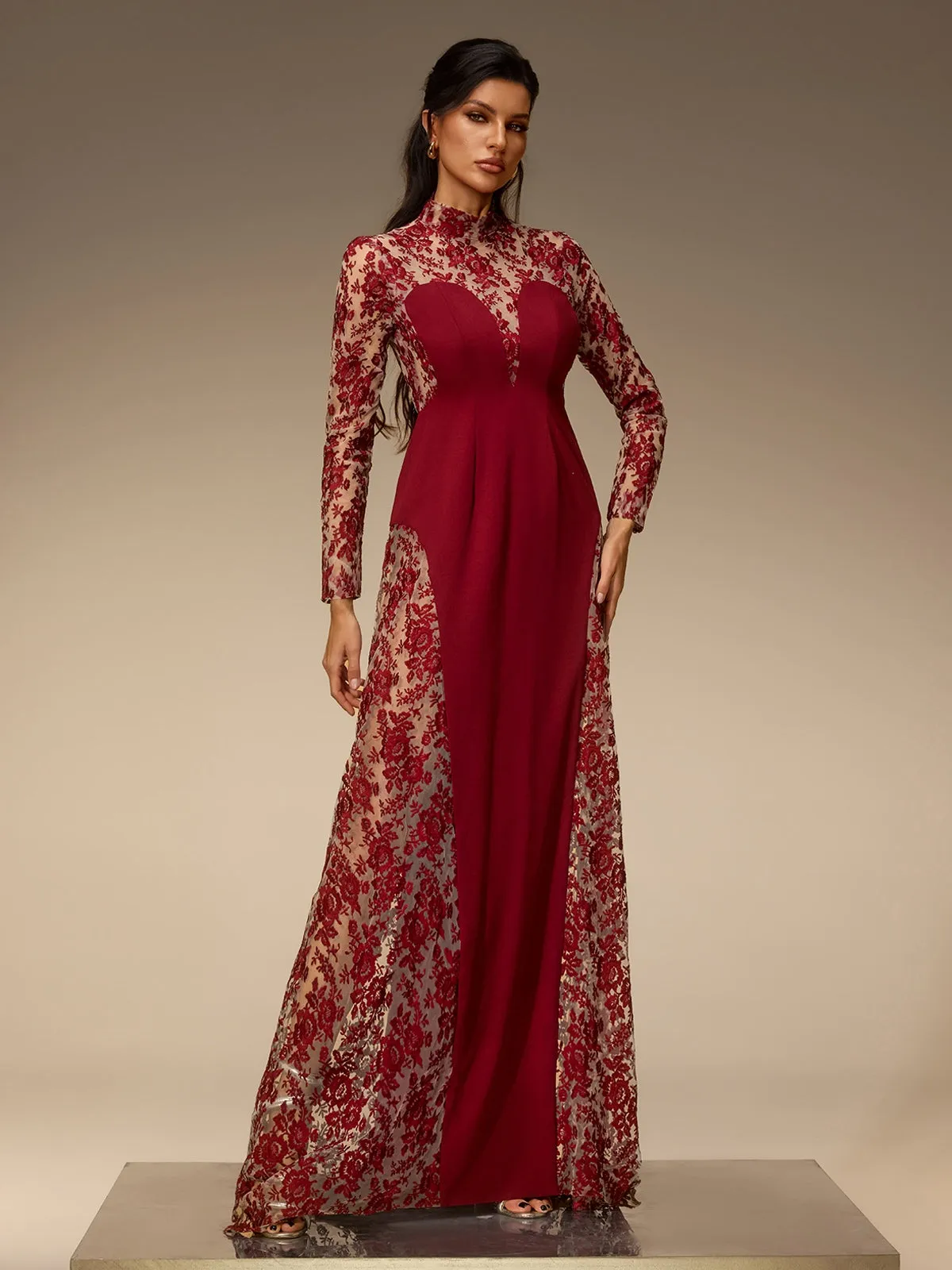 Zarelo Mesh Floral Maxi Dress sold by Mew Mews product image thumbnail 2