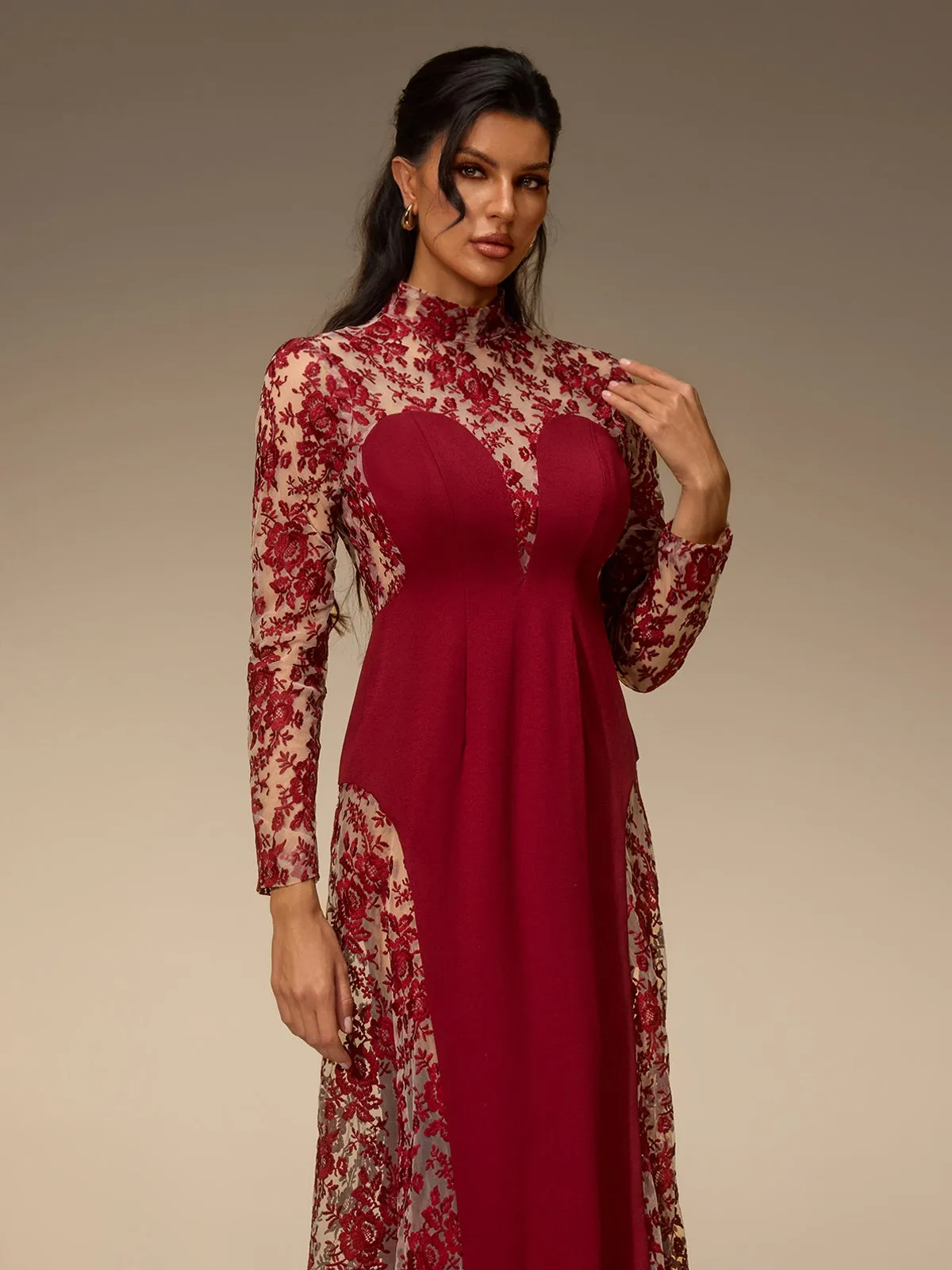 Zarelo Mesh Floral Maxi Dress sold by Mew Mews product image thumbnail 5