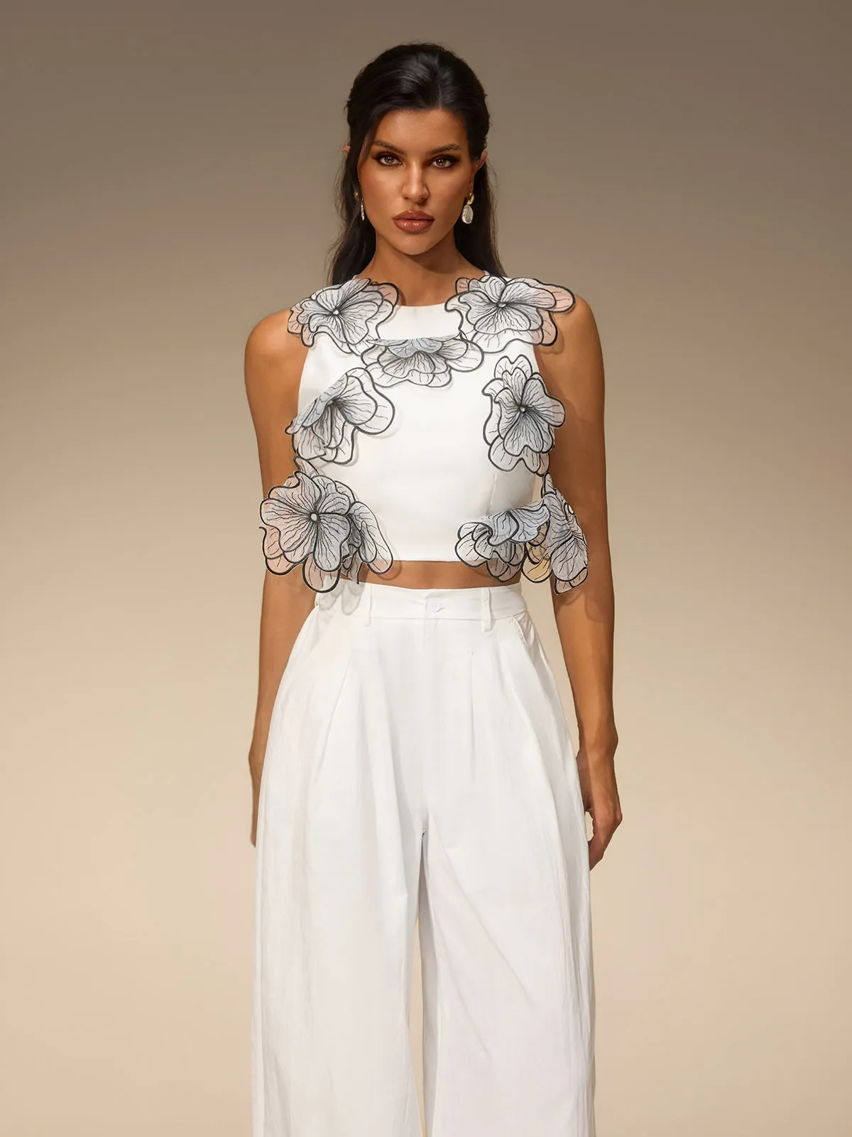 Vivara Sleeveless Flower Top sold by Mew Mews