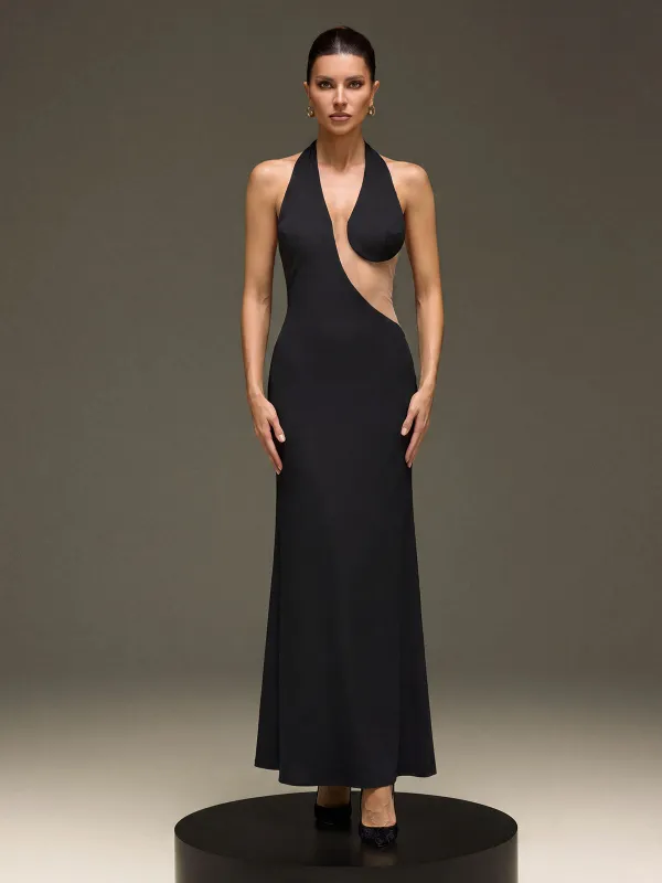 Carden Halterneck Cutout Maxi Dress made by Mew Mews