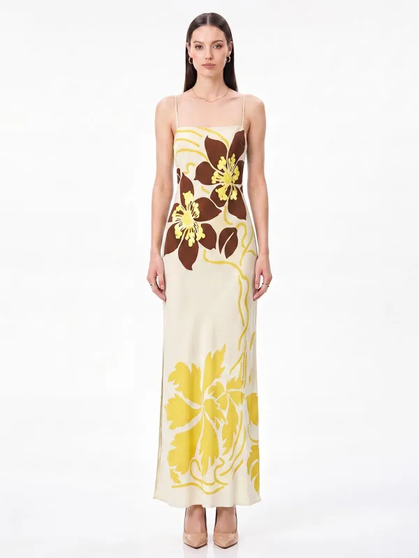 Ashgar Spaghetti Floral Maxi Dress made by Mew Mews