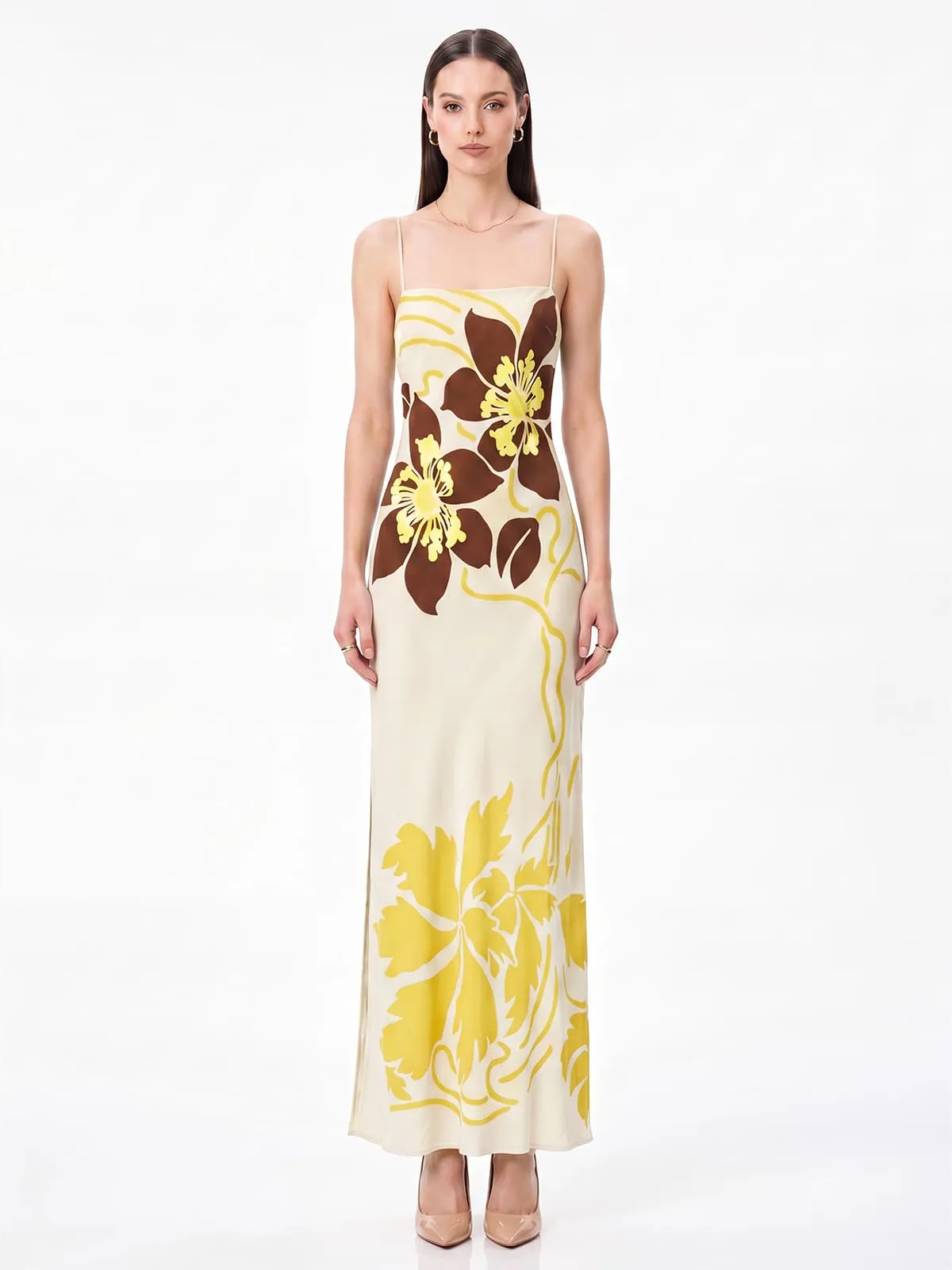 Ashgar Spaghetti Floral Maxi Dress sold by Mew Mews