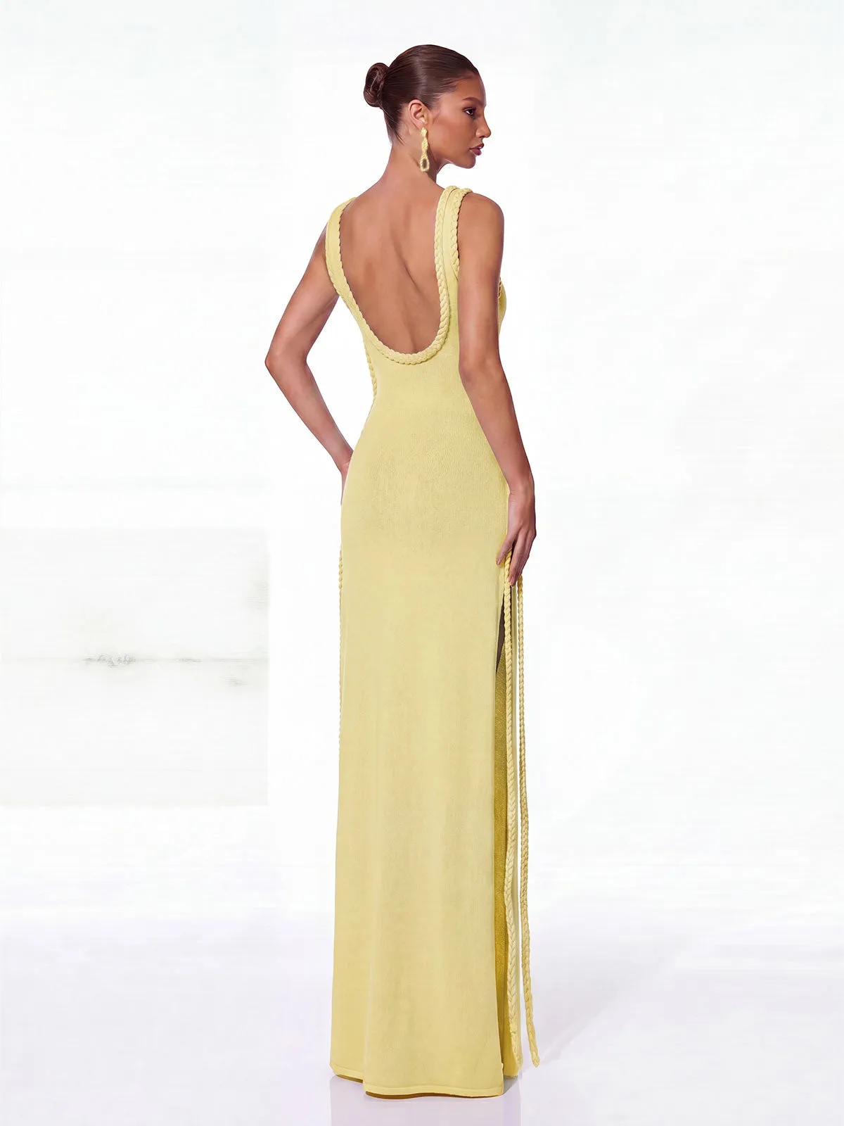 Brione Cutout Split Maxi Dress In Yellow sold by Mew Mews product image thumbnail 4