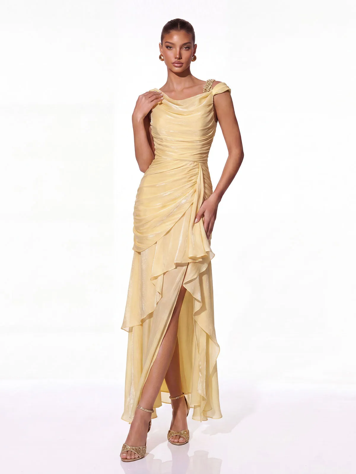 Lurevin Sequin Ruffle Maxi Dress sold by Mew Mews product image thumbnail 2
