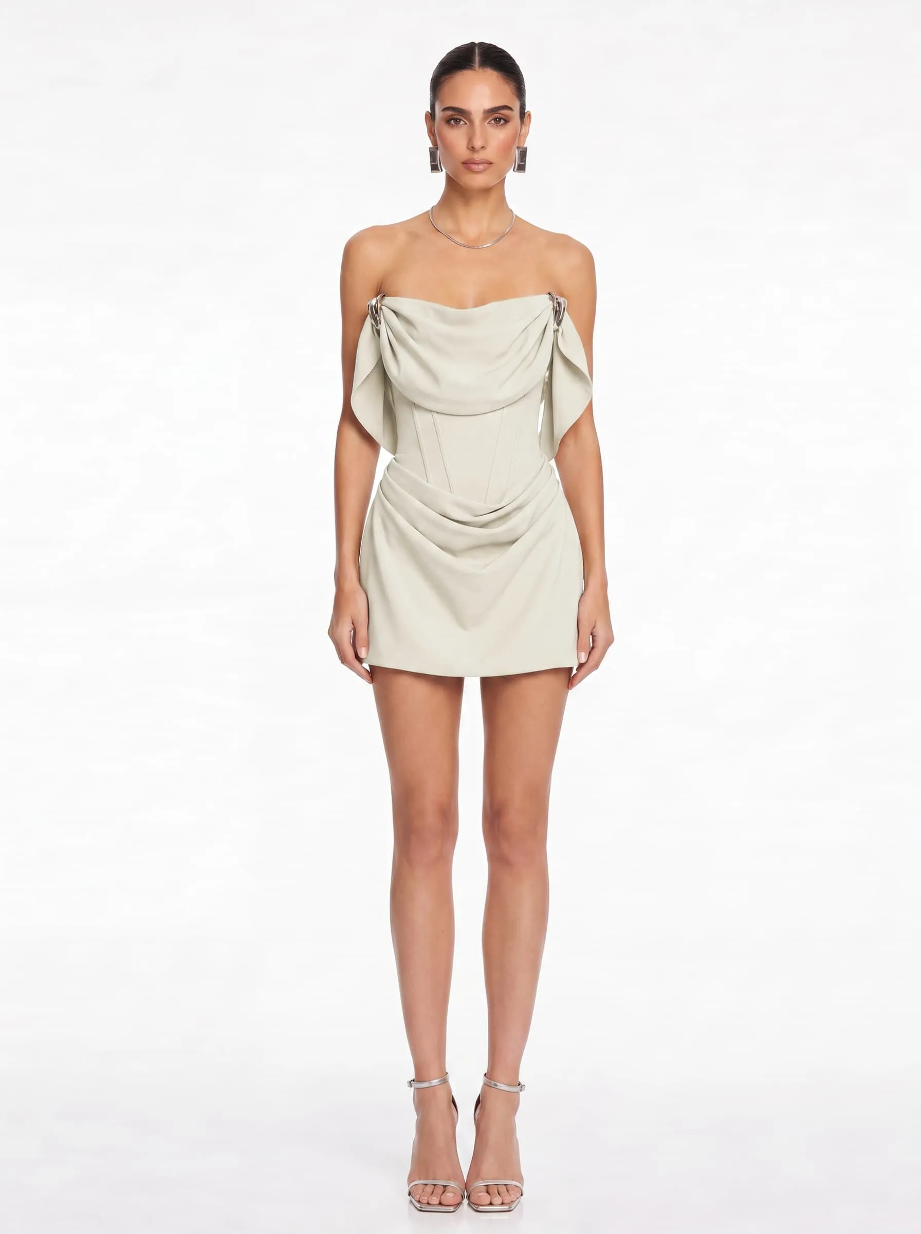 Edbald Strapless Satin Mini Dress sold by Mew Mews product image thumbnail 2