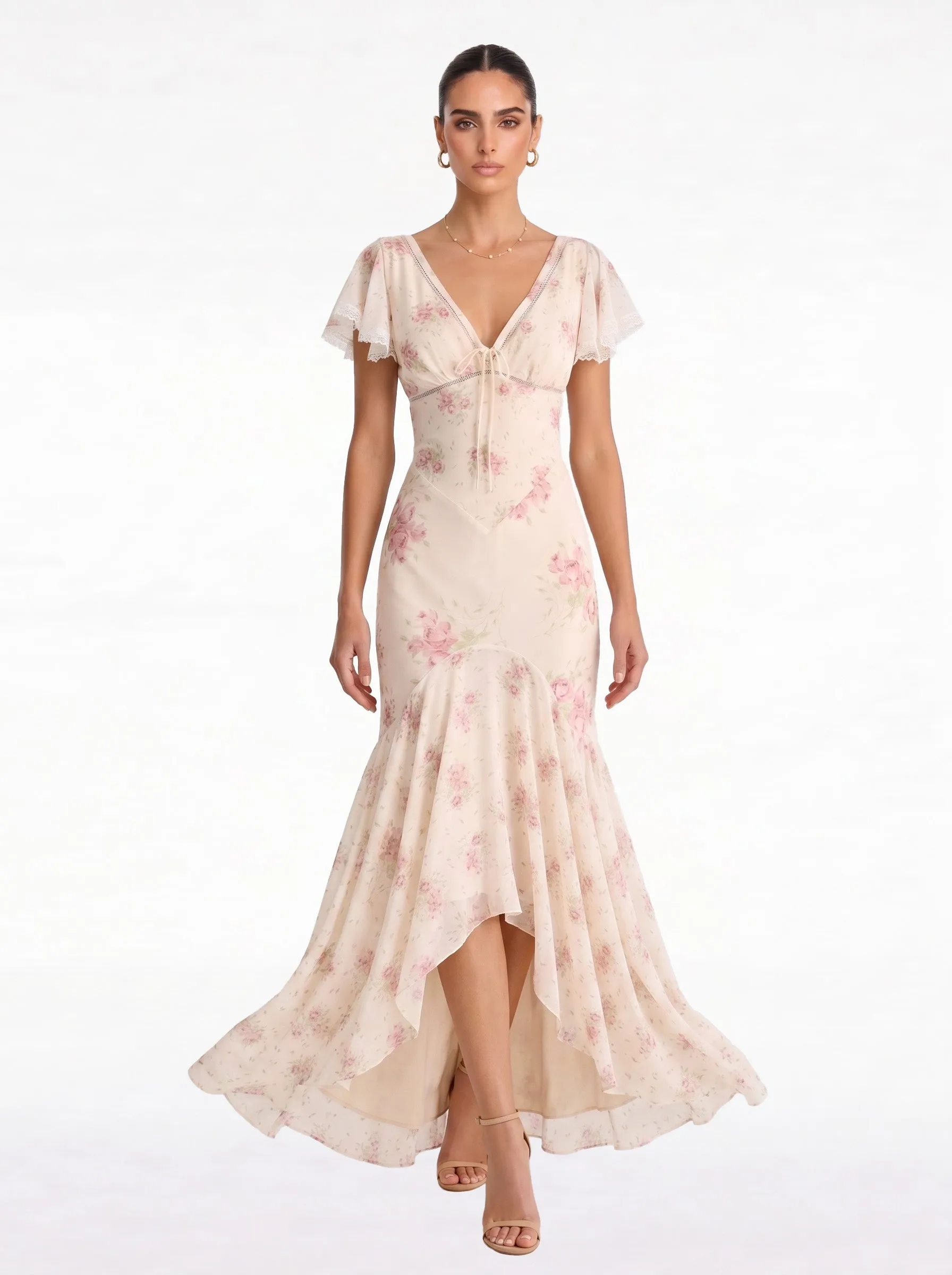 Ashgar Puff Sleeve Floral Maxi Dress sold by Mew Mews