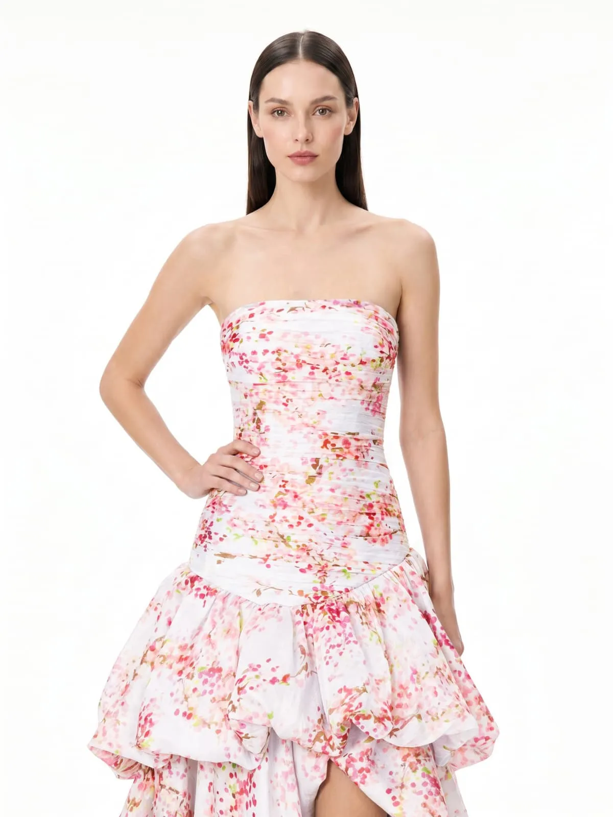 Dorevin Strapless Floral Bubble Maxi Dress sold by Mew Mews product image thumbnail 2