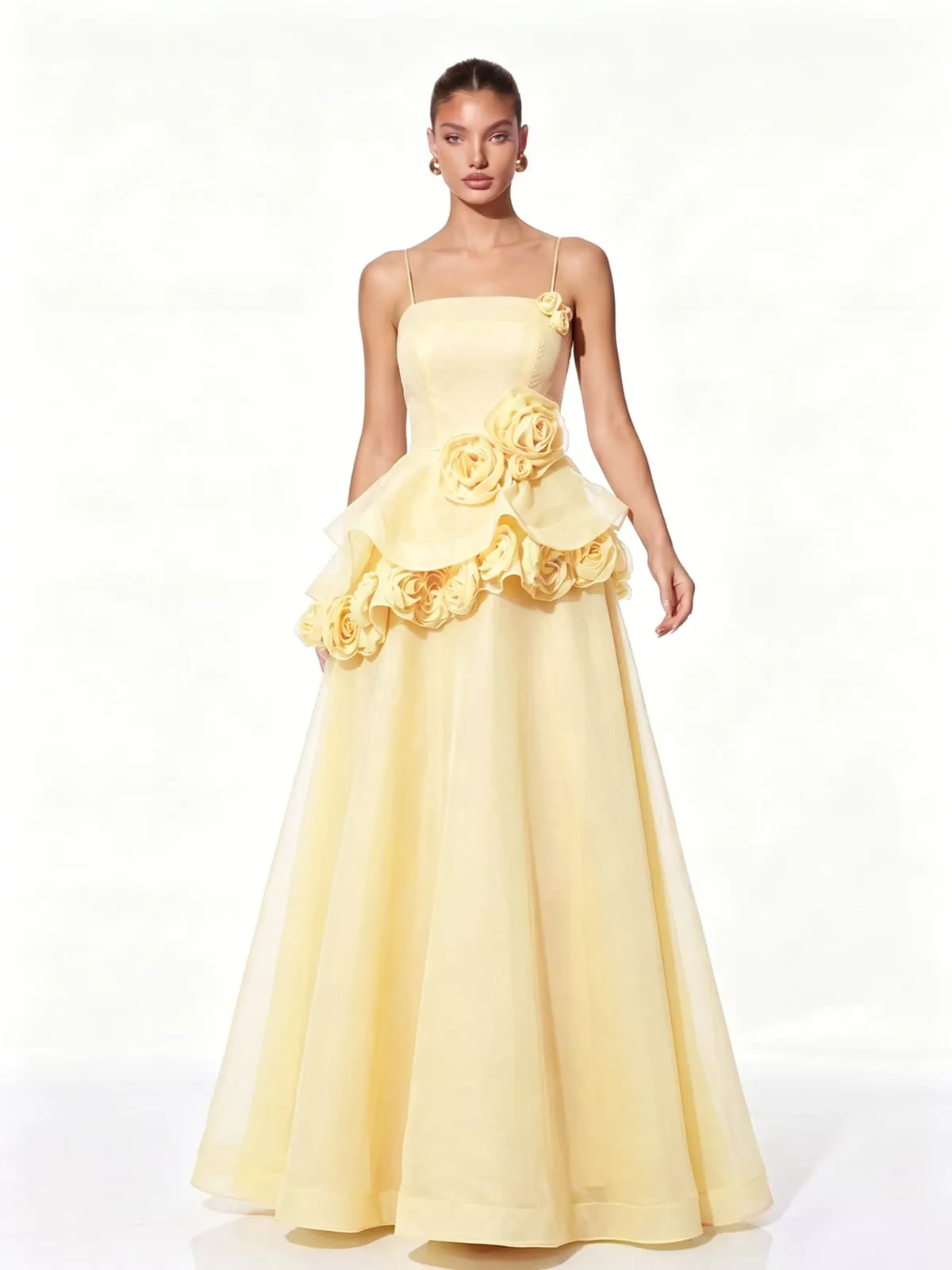Cydran Spaghetti Flower Maxi Dress In Yellow sold by Mew Mews product image thumbnail 5