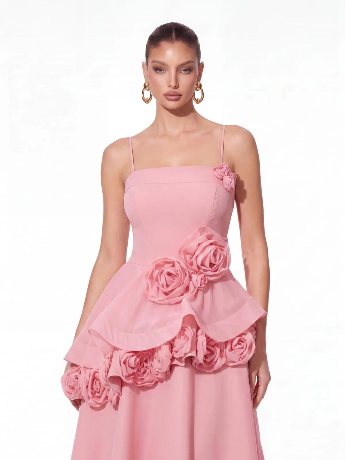 Cydran Spaghetti Flower Maxi Dress In Pink sold by Mew Mews product image thumbnail 5