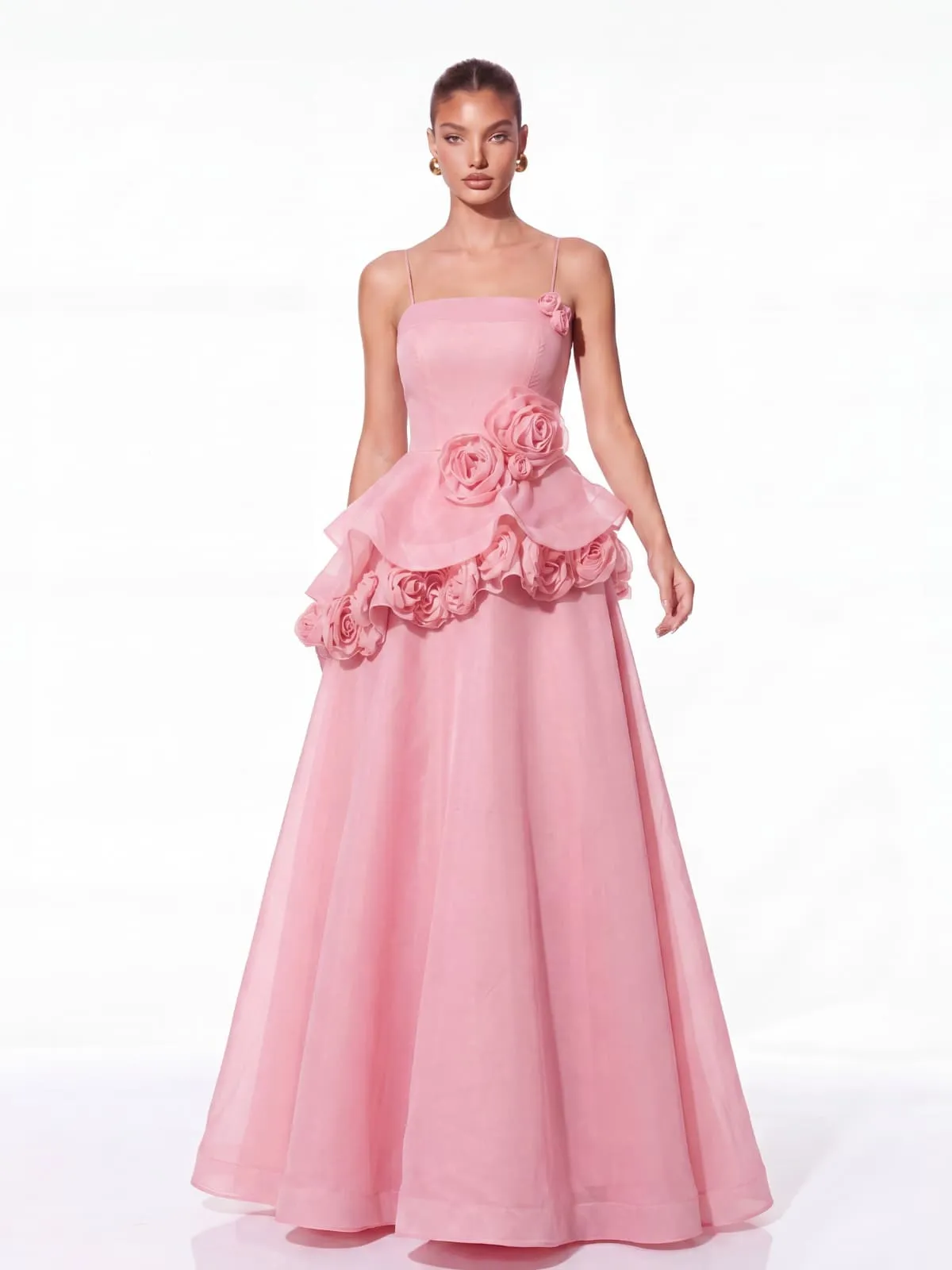 Cydran Spaghetti Flower Maxi Dress In Pink sold by Mew Mews