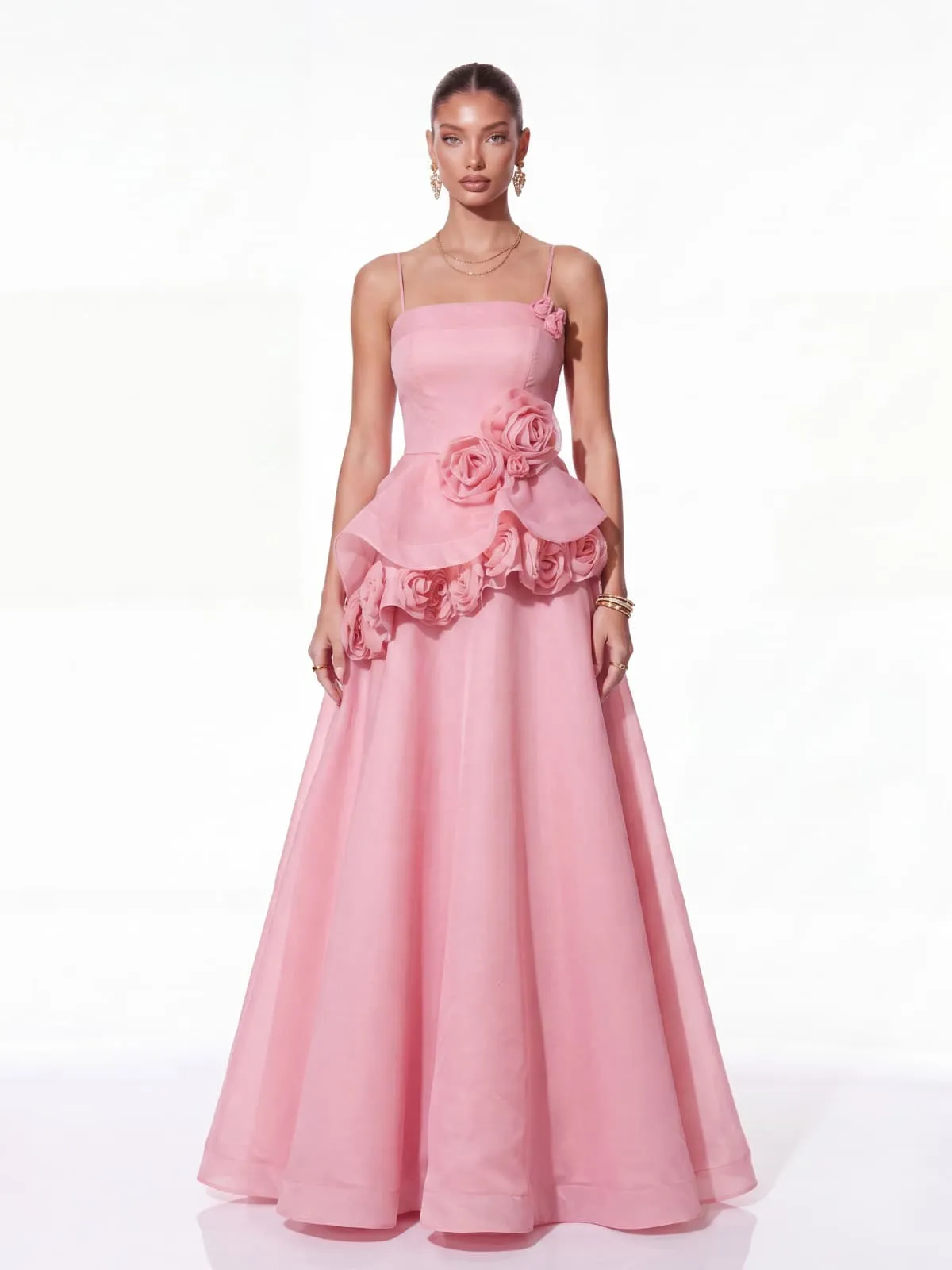 Cydran Spaghetti Flower Maxi Dress In Pink sold by Mew Mews product image thumbnail 2
